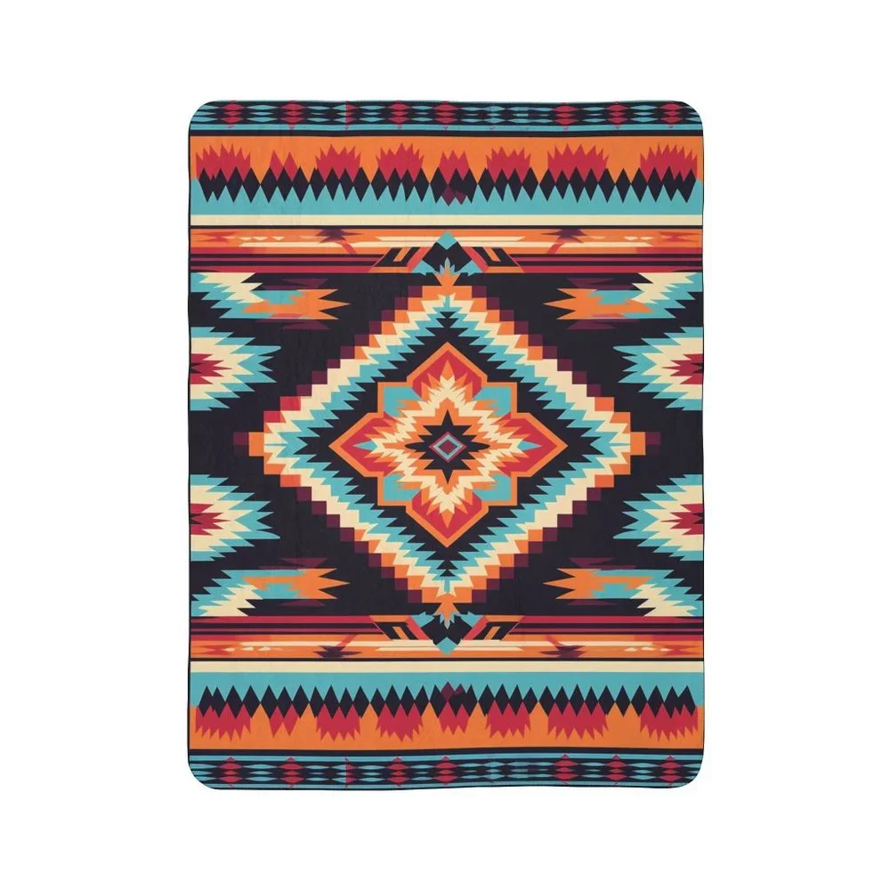 ✨ Ultra-Soft Native Sherpa Blanket | Southwestern Fleece Throw